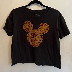 Cheetah Mickey Cropped Tee